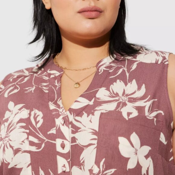 Torrid Harper Washable Gauze Sleeveless Pullover Blouse in Emma floral - Size 3 - Picture 4 of 15